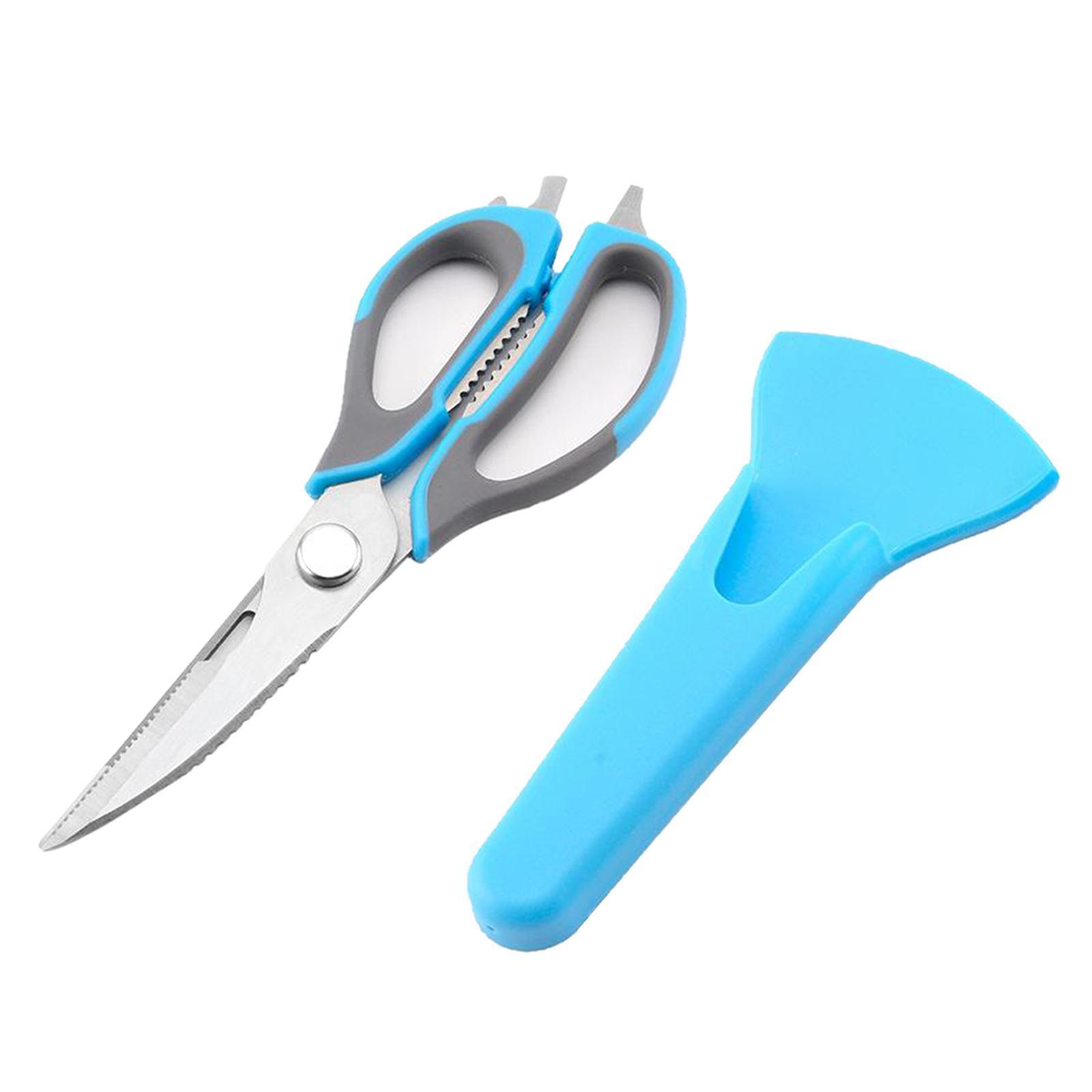 Kitchen Scissors Knife For Fish Chicken Bone Vegetables Cutter Shears Blue