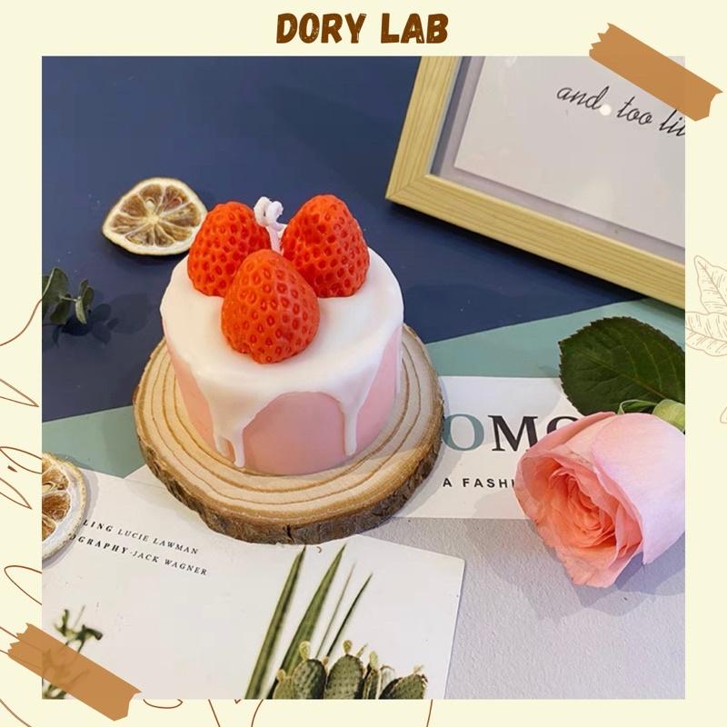 Nến Thơm Bánh Sinh Nhật Dâu Tây Handmade, Quà Tặng Ý Nghĩa, Độc Đáo - Dory Lab