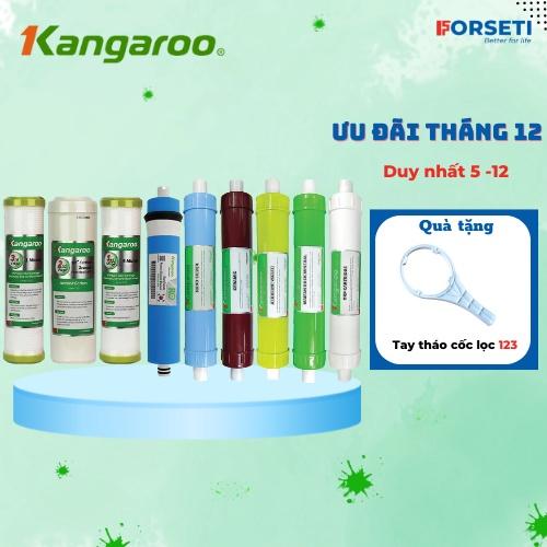 Trọn bộ 9 lõi lọc nước Kangaroo Hàng chính hãng dùng cho máy lọc nước Kangaroo KG109A KV