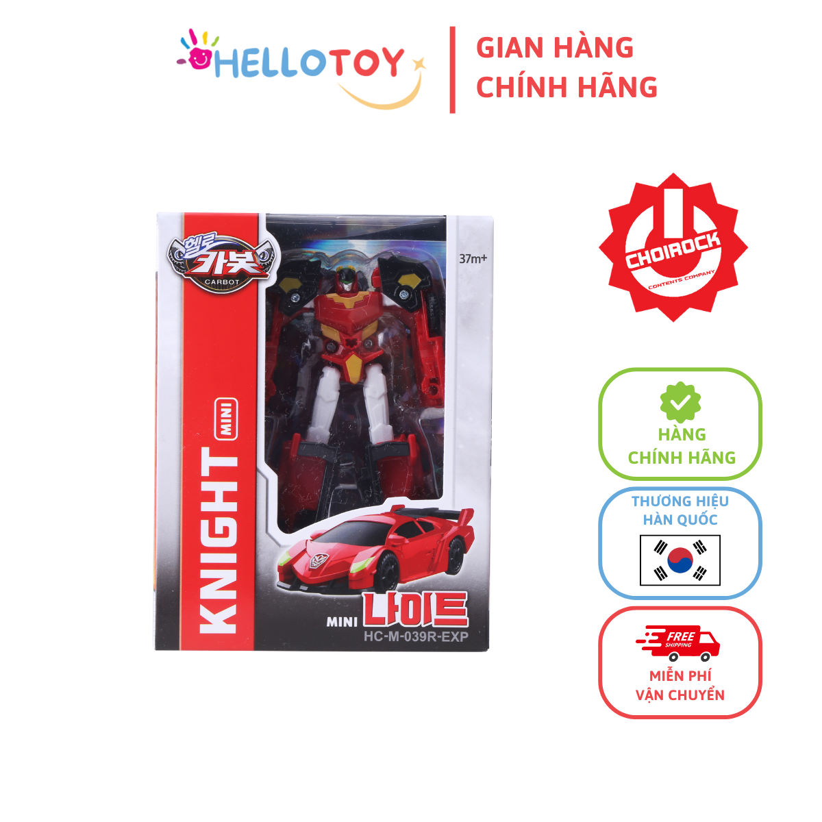 Đồ Chơi Mô Hình Lắp Ráp Xe Hơi Biến Hình HELLO CARBOT Mini Knight