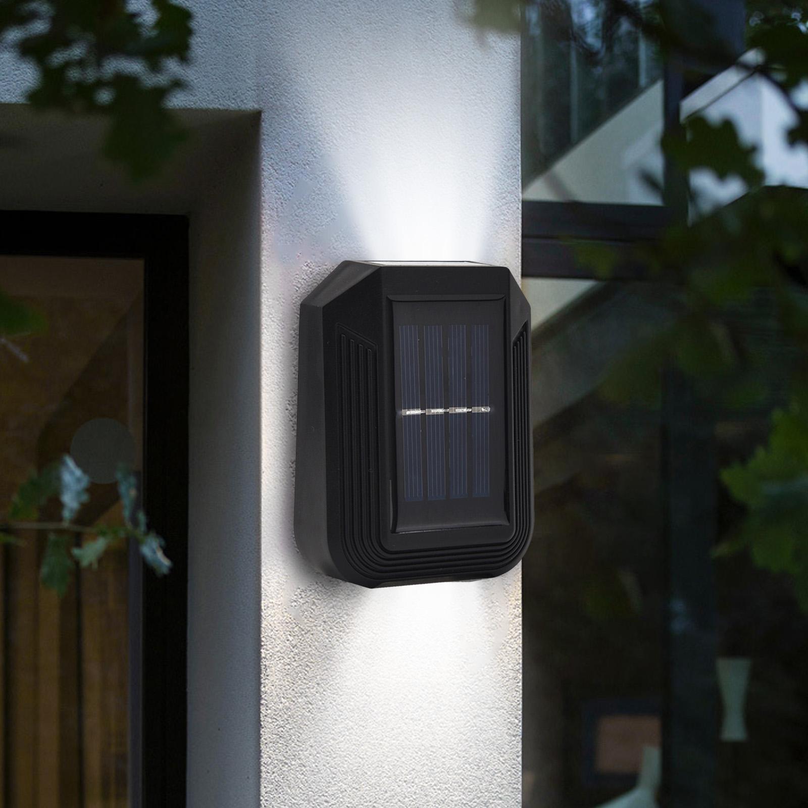 2pcs Solar Powered Wall Mounted 6 LED Light Outdoor Landscape Yard Lamp