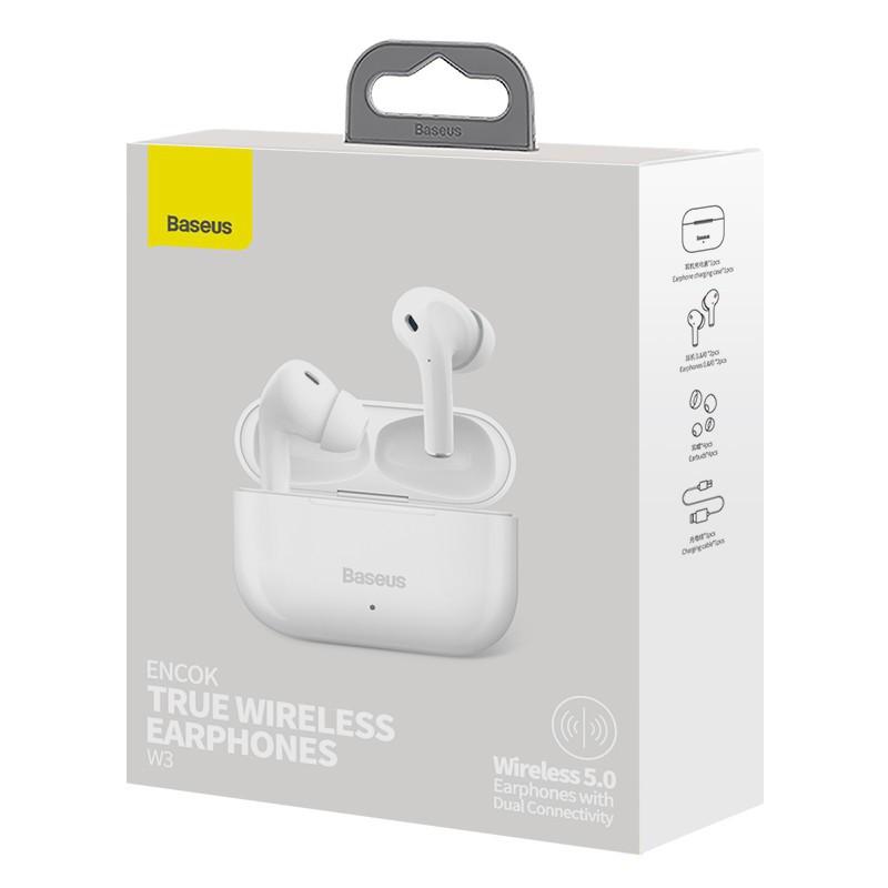 Tai nghe Bluetooth Baseus W3 Stereo Wireless 5.0 TWS NGW3-02- hàng chính hãng.