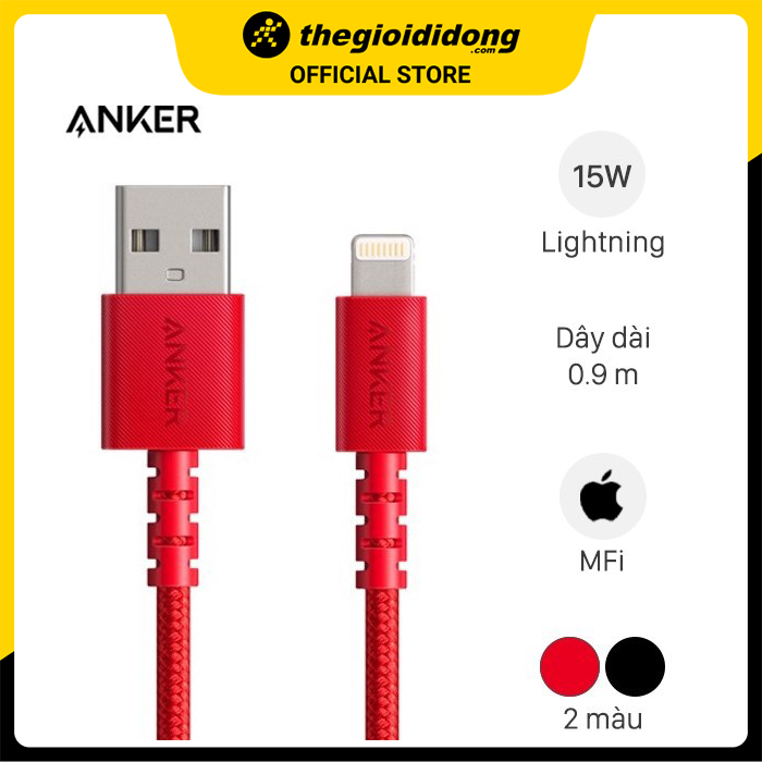 Cáp Lighttning MFI 0.9m Anker Select+ A8012