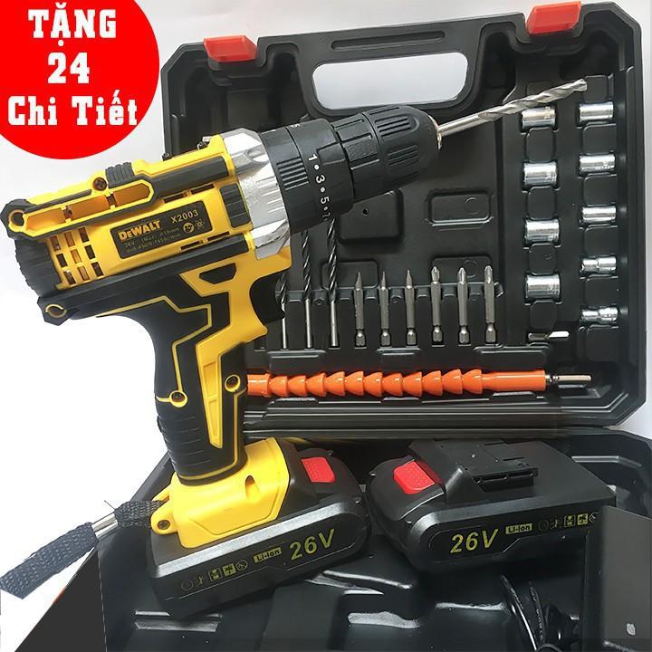 Máy khoan pin Dewalt 26V, Khoan Pin Bắt Vít 24 Phụ Kiện Model 2020