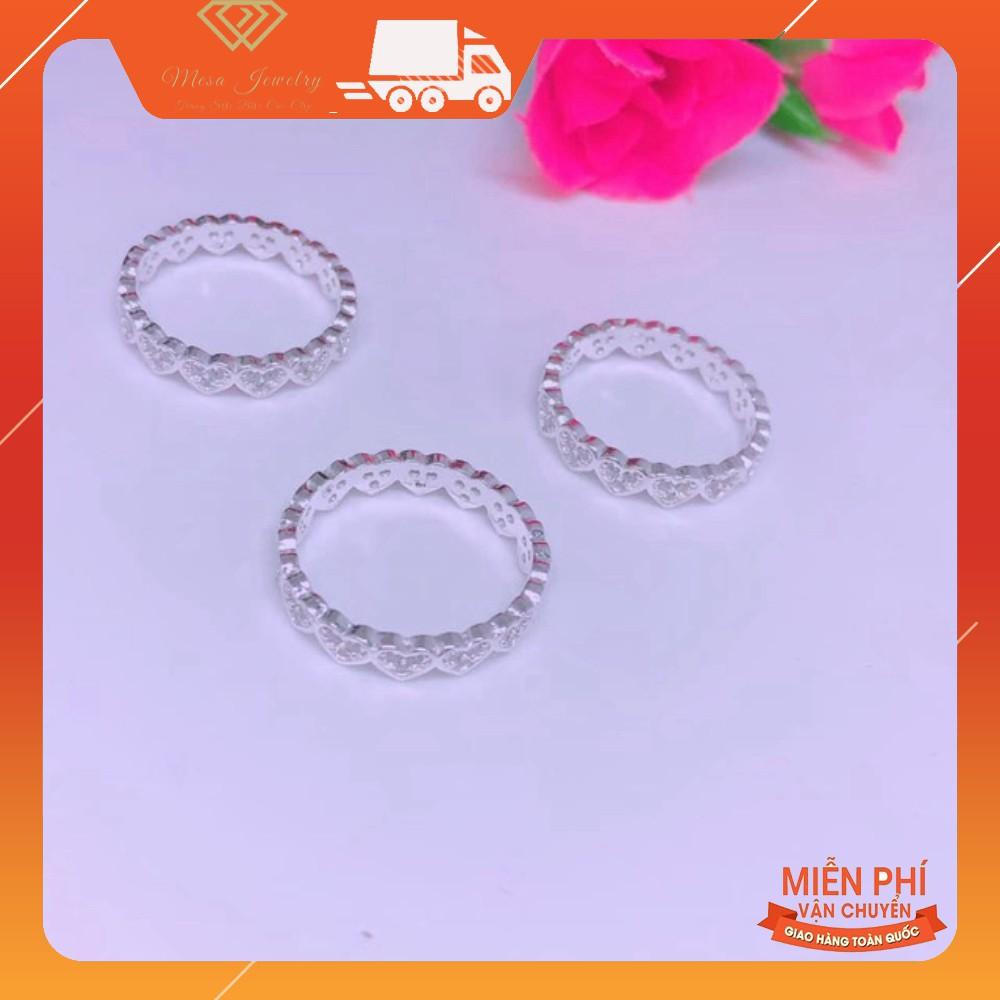 NHẪN NỮ BẠC TA - NHẪN TIM GẮN ĐÁ ĐẸP
