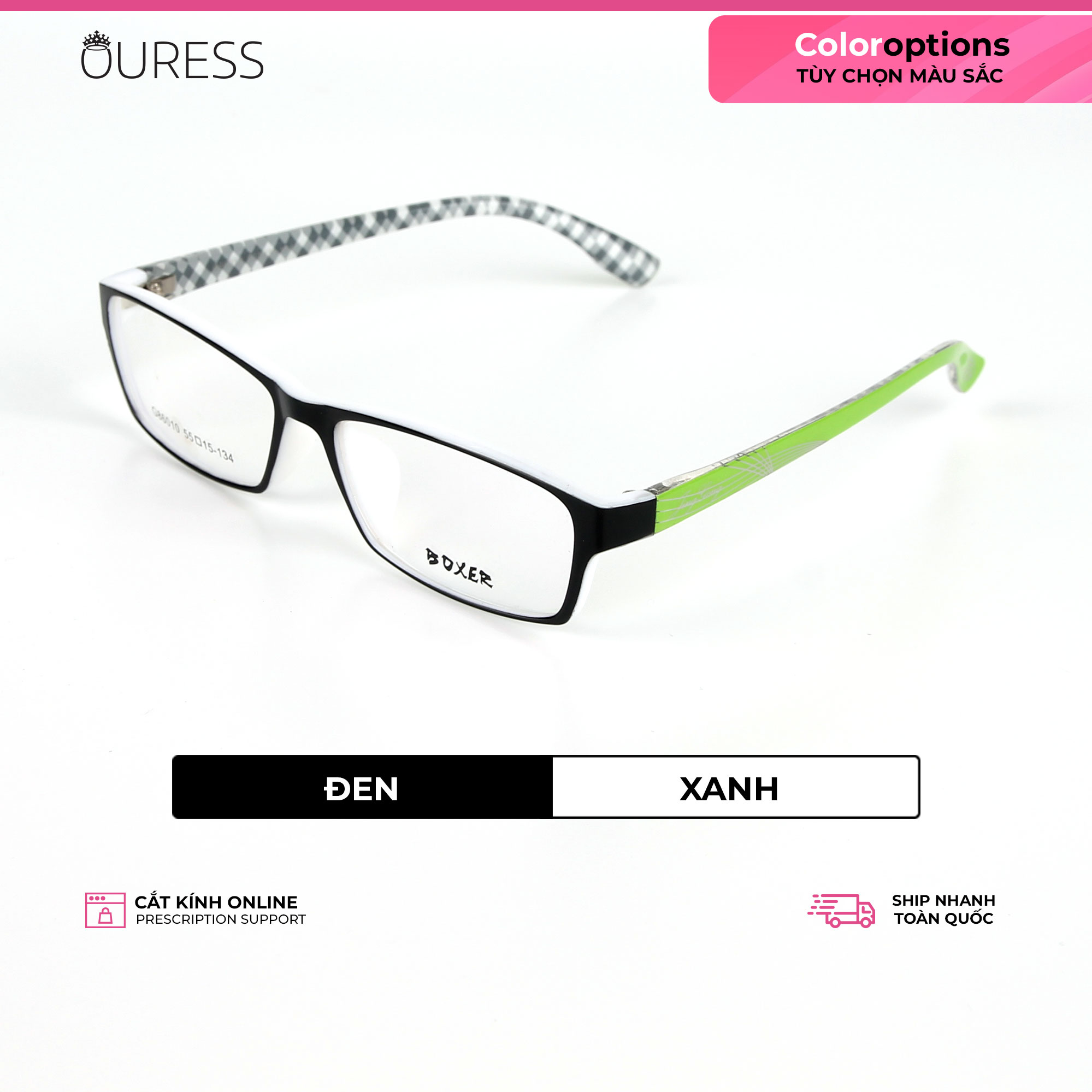 Gọng kính nhựa dẻo tr90 thời trang nam nữ Ouress 86010