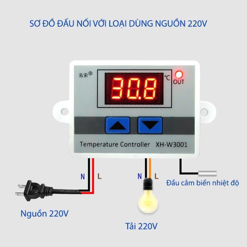 CÔNG TẮC CẢM BIẾN NHIỆT ĐỘ XH-W3001 220V bộ điều khiển nhiệt độ