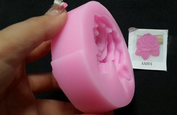Khuôn Silicon 3D Hoa Hồng Kèm Lá