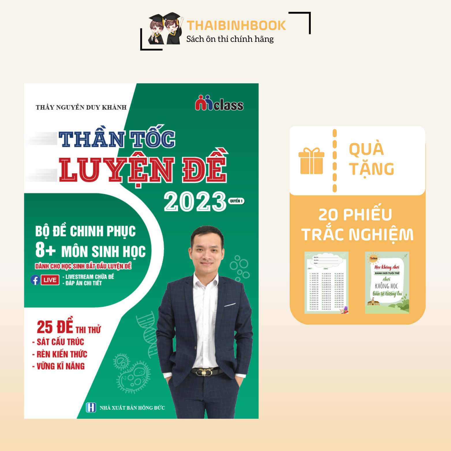 Thần Tốc Luyện Đề Sinh Học 8+, Bộ Đề Chinh Phục 8+ Môn Sinh Học 2023 - Thầy Nguyễn Duy Khánh