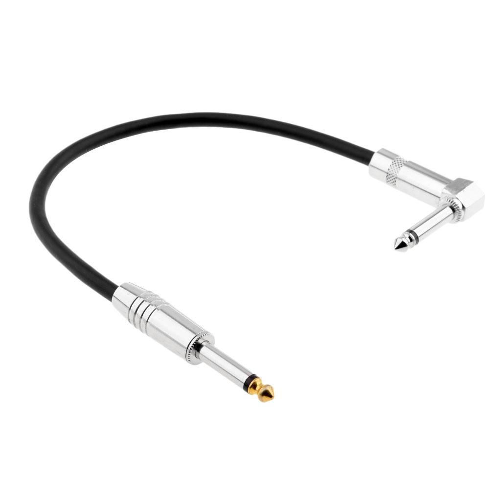 1/4 Inch to 1/4 Inch 6.35mm Jack Straight to Right Angle Cable 0.3meter