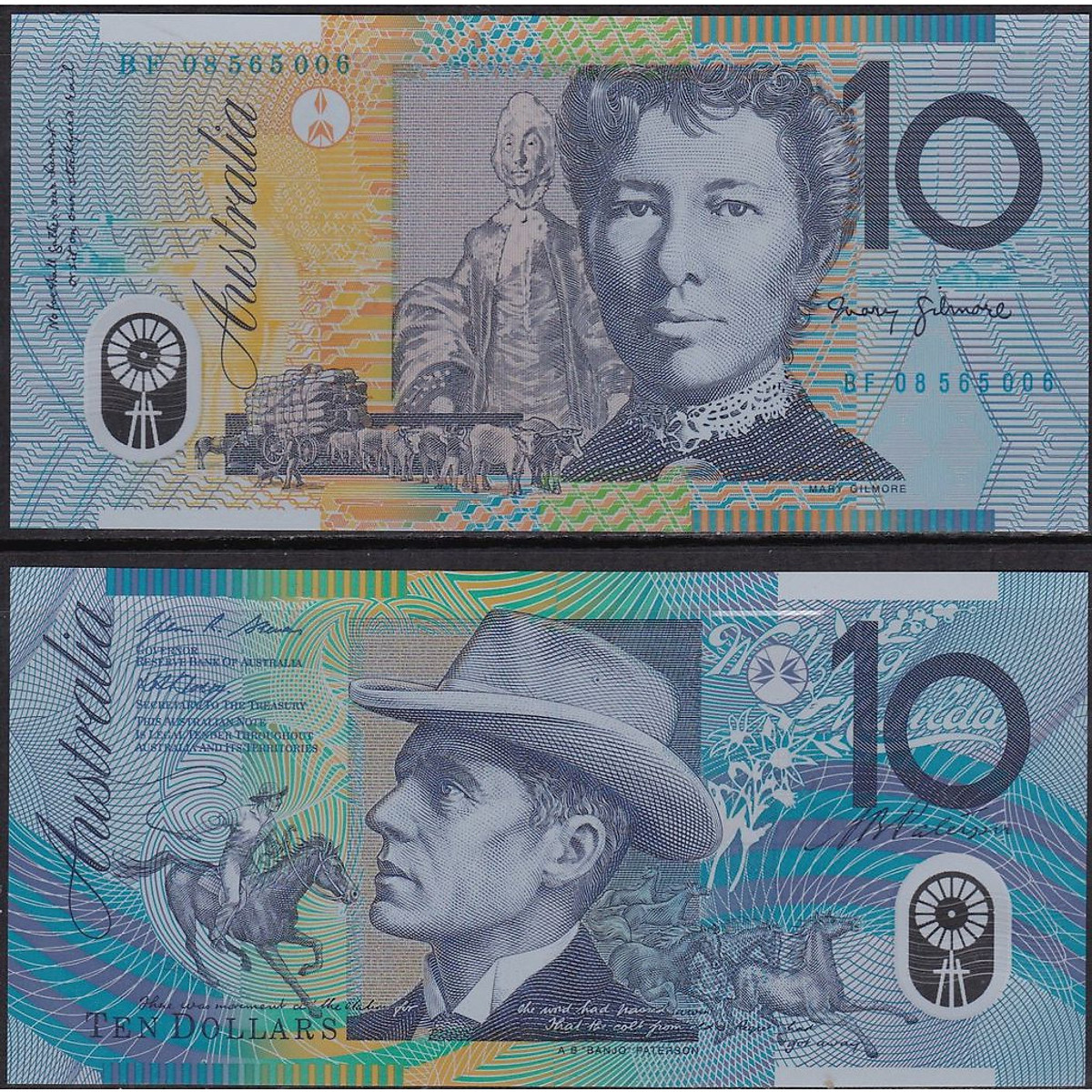 Tiền châu Úc, 10 dollar Australia polymer sưu tầm - Tiền mới keng 100% - Tặng túi nilon bảo quản