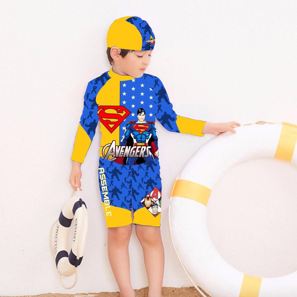 Bộ bơi bé trai SIÊU NHÂN tay dài chống nắng- superman
