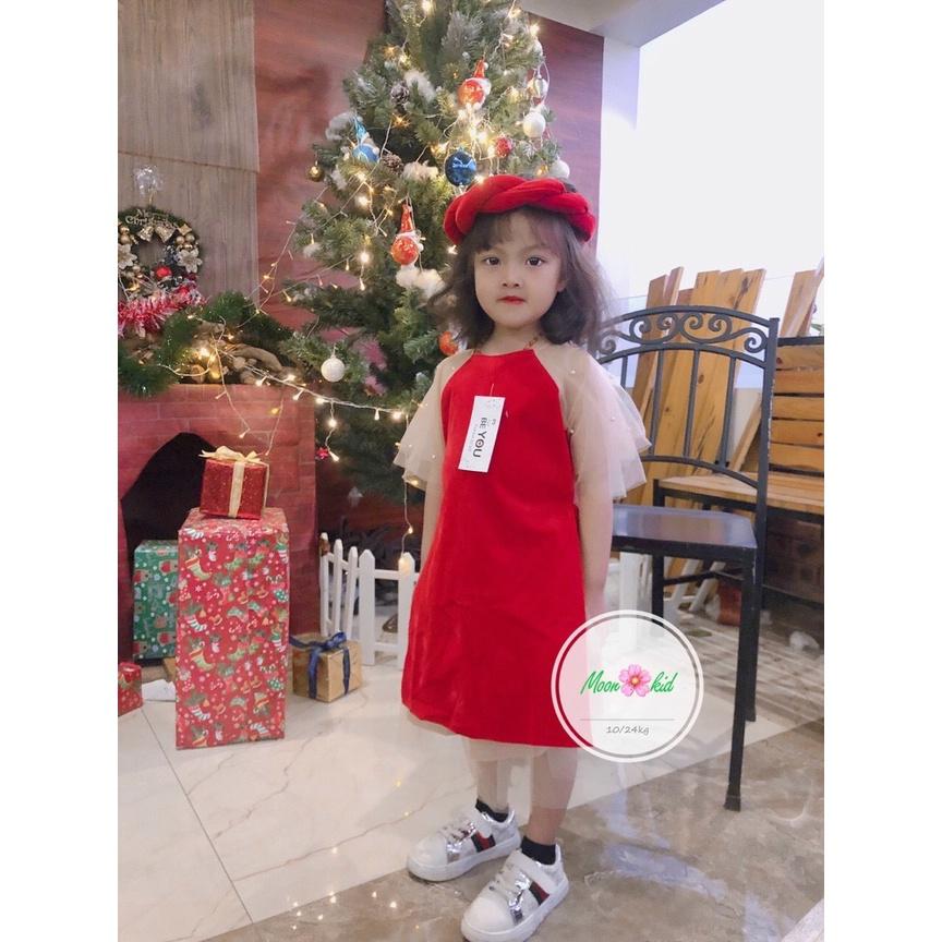 Set Áo dài cách tân vải nhung sịn sò cho bé gái 8-20kg kèm mấn
