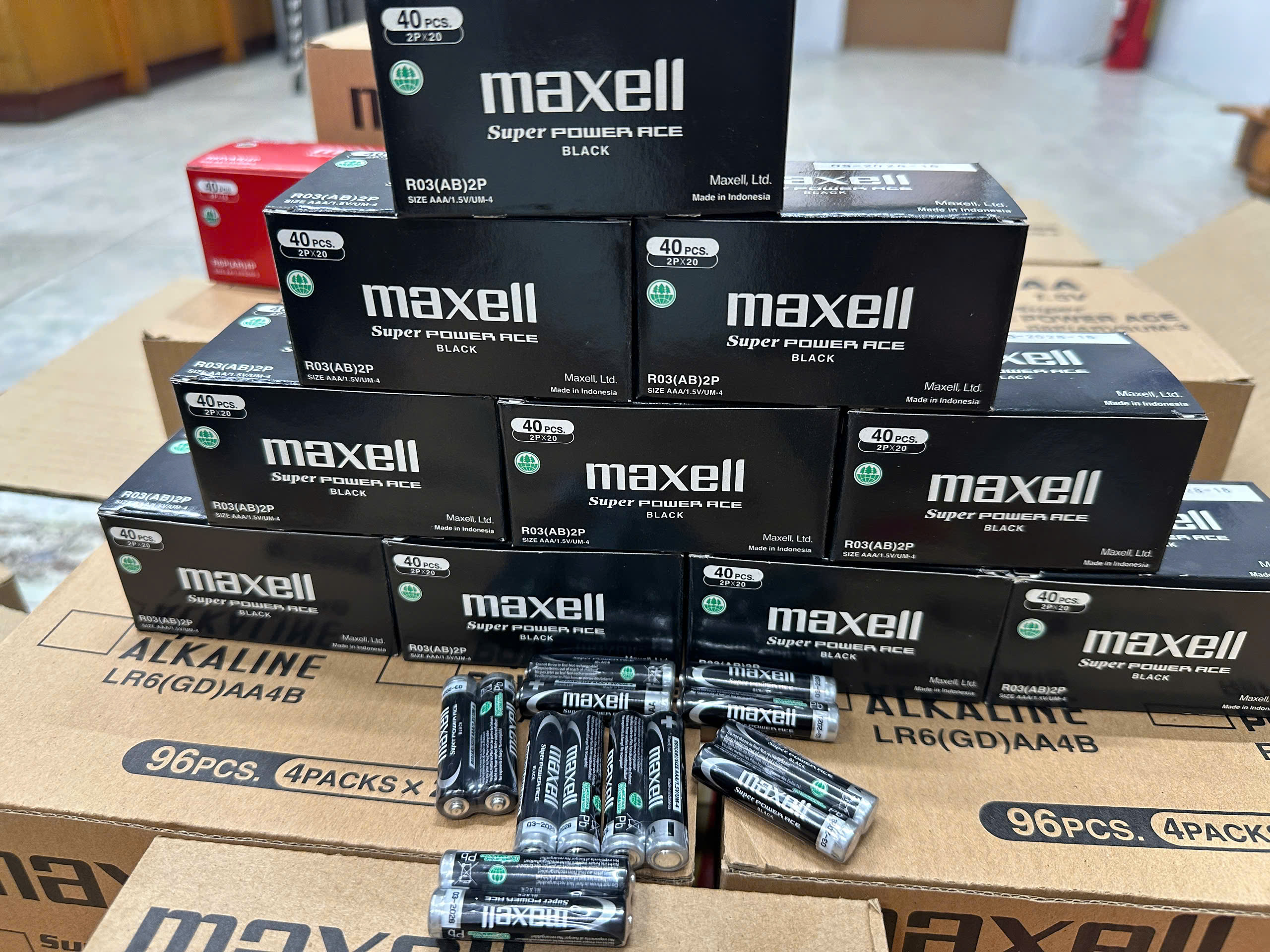 Pin tiểu AAA / Pin tiểu 3A Pin Maxell R03- Hộp 40 viên - Hàng chính hãng