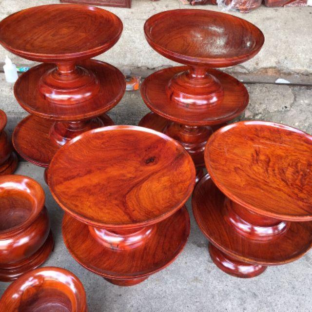 Đĩa hoa quả gỗ hương ngang 25cm