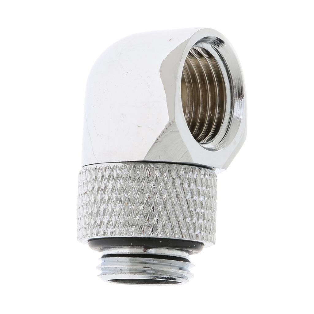 2x G1/4'' Rotary Multi-Link Adapter Fitting for Water Cooling System Silver