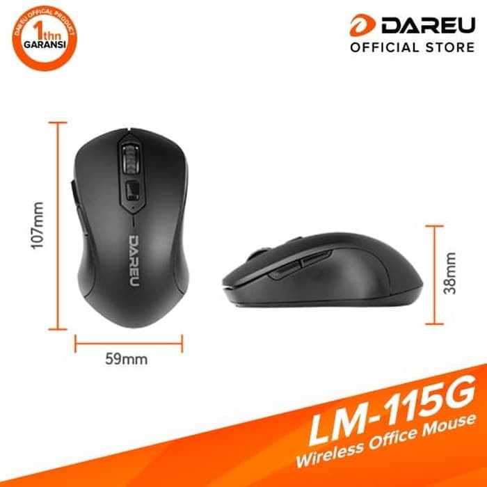 Chuột không dây Bluetooth 5.0 Dareu LM115B + Wireless 2.4GHz ( Silent Switch ) - Hàng chính hãng