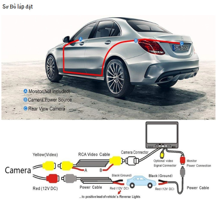 Camera lùi AHD độ nét cao dùng cho màn hình ô tô