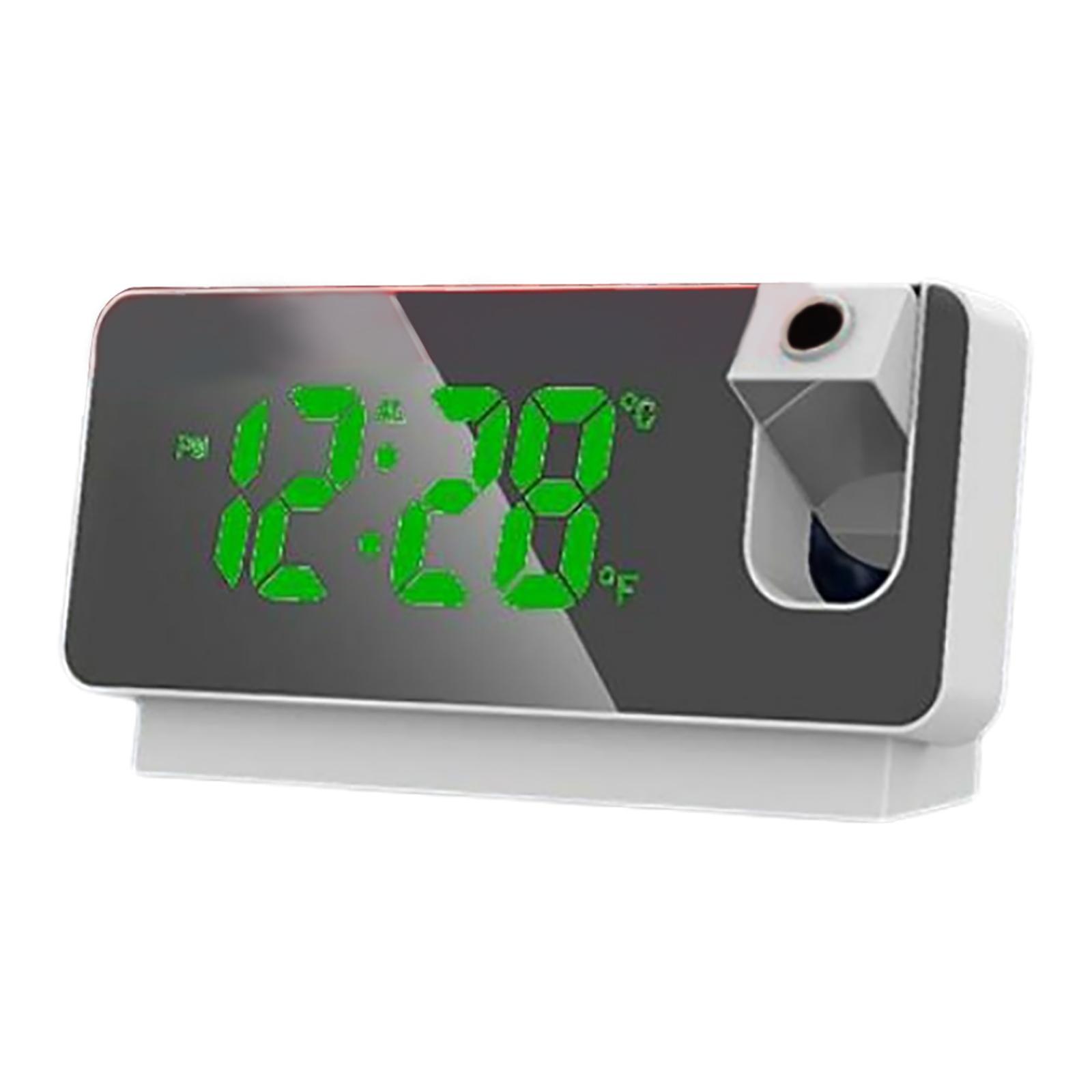 Electronic LED Projector Alarm Clock 180° Rotatable Temperature Display Desktop Clock Alarm Clock for Bedside Teens Heavy Sleepers Office
