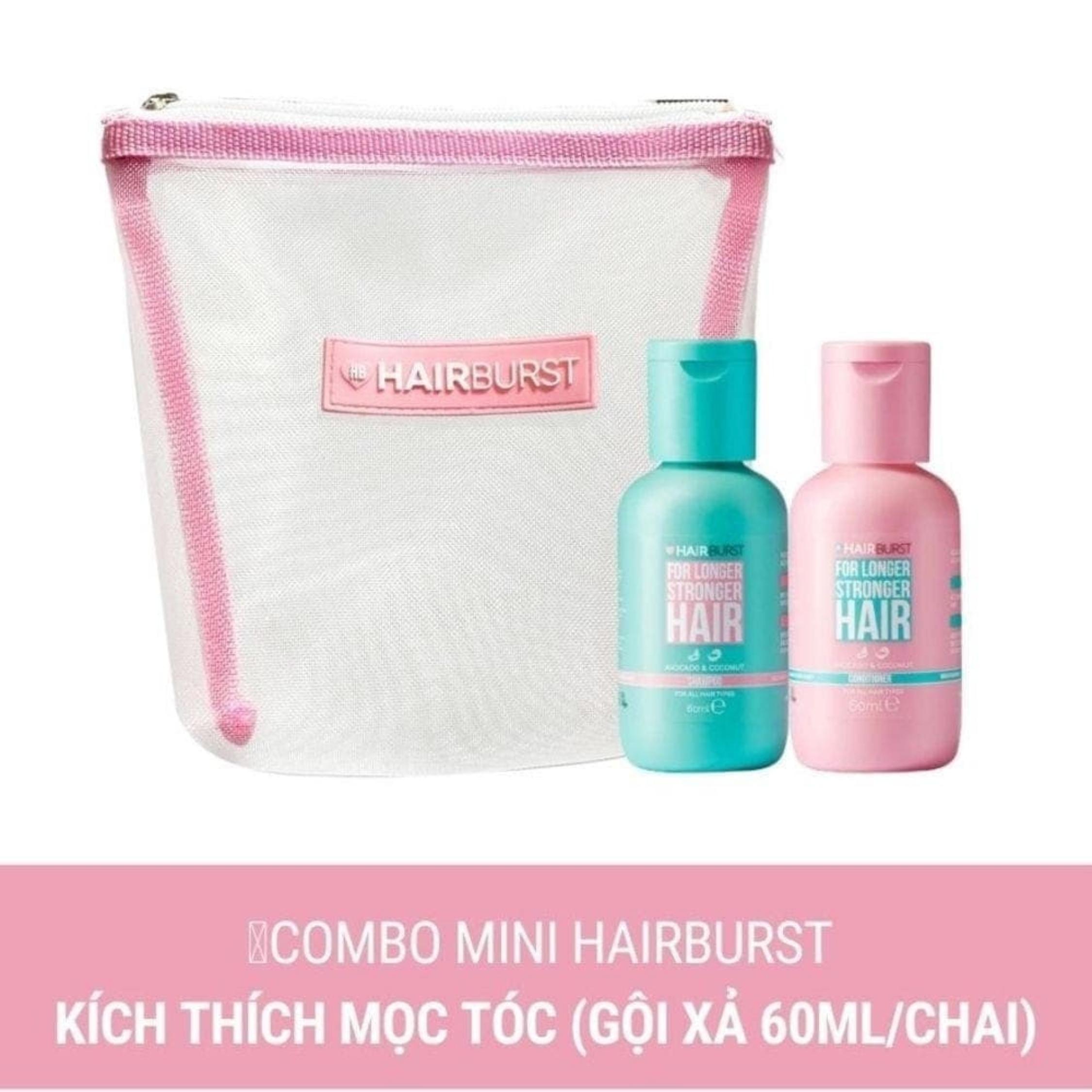 Set Gội Xả Hairburst Stronger Longer Hair Travel Size 60ml/Chai