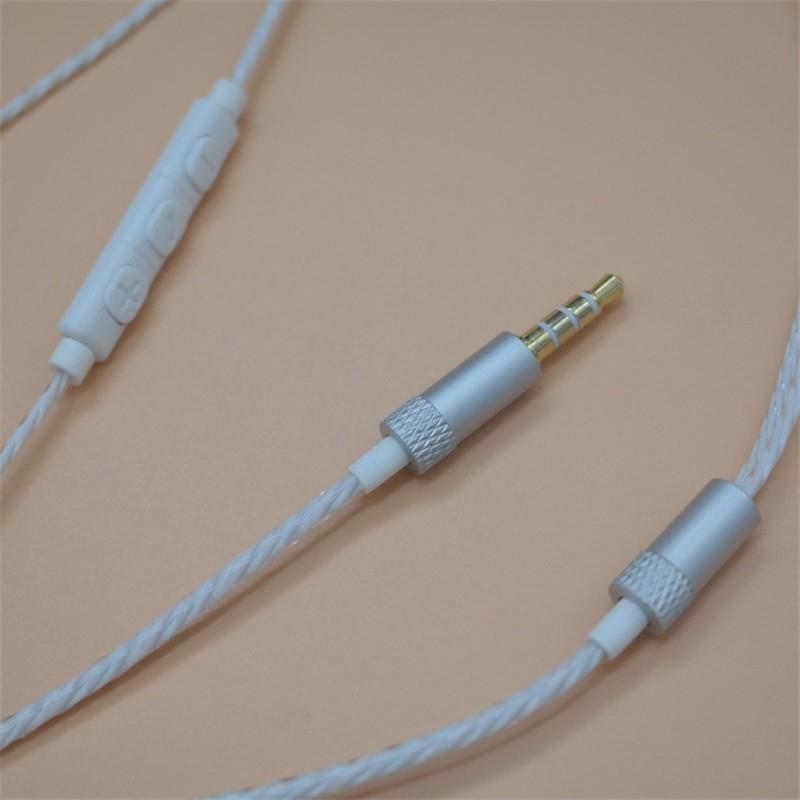Dây cáp tai nghe sửa chữa nâng cấp thủ công có ba nút ổ cắm 3.5mm