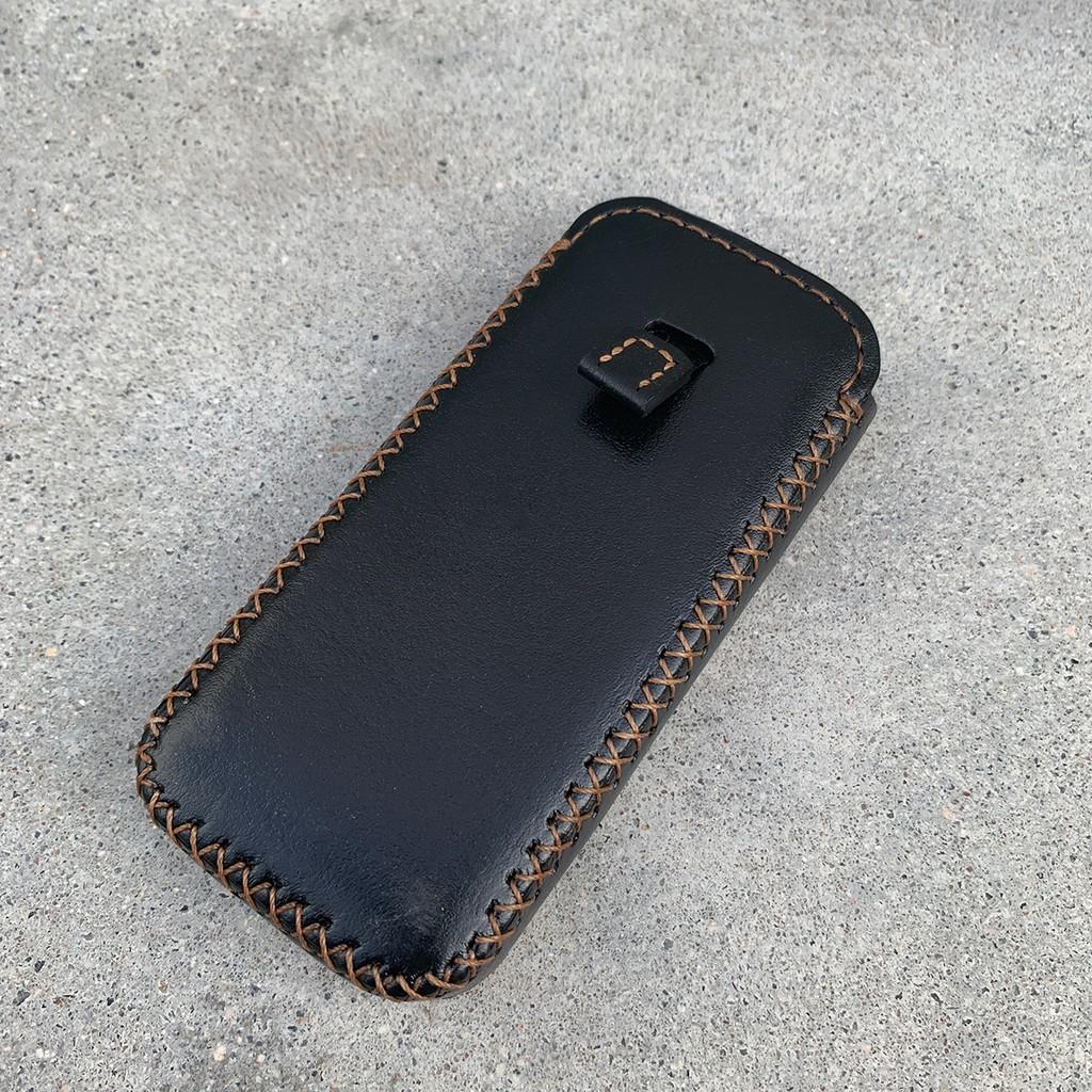 BAO DA ĐIỆN THOẠI MÀU ĐEN DÀNH CHO NOKIA 8800 - BAO DA ĐEO HÔNG THỦ CÔNG - ĐỒ DA BÒ NHẬP KHẨU