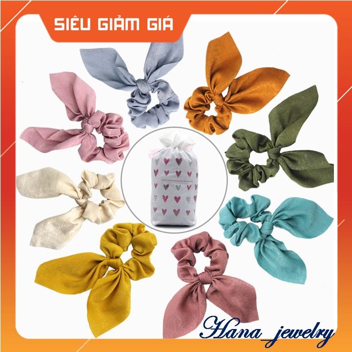 DÂY BUỘC TÓC/ CỘT TÓC NƠ SCRUNCHIES CÓ SẴN 10 CM, SATIN VÂN, TINH TẾ, SANG TRỌNG, TIỆN DỤNG, KTC.M18