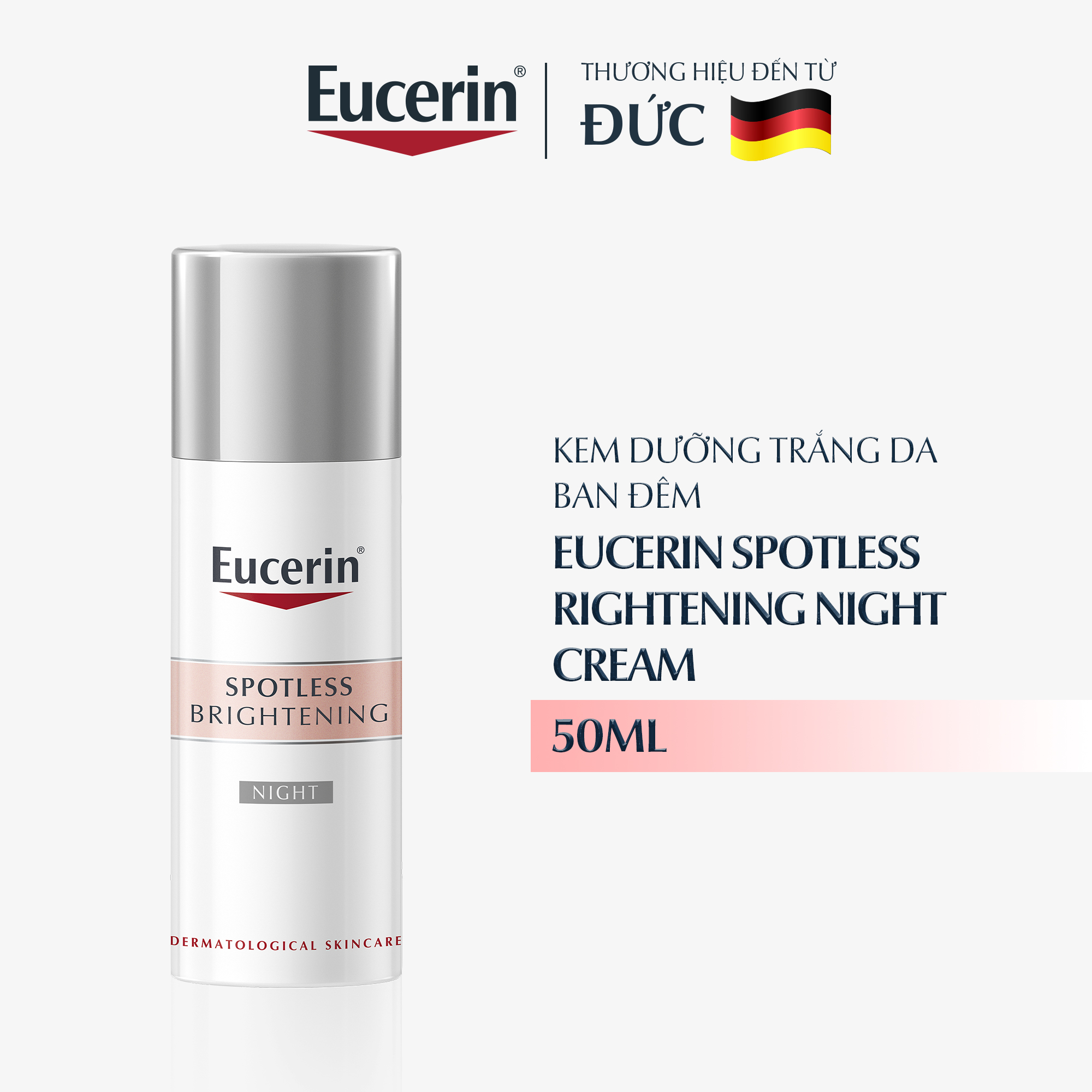 Bộ dưỡng sáng da Eucerin Spotless Brightening: Kem dưỡng ban đêm 50ml & Sữa rửa mặt 150g