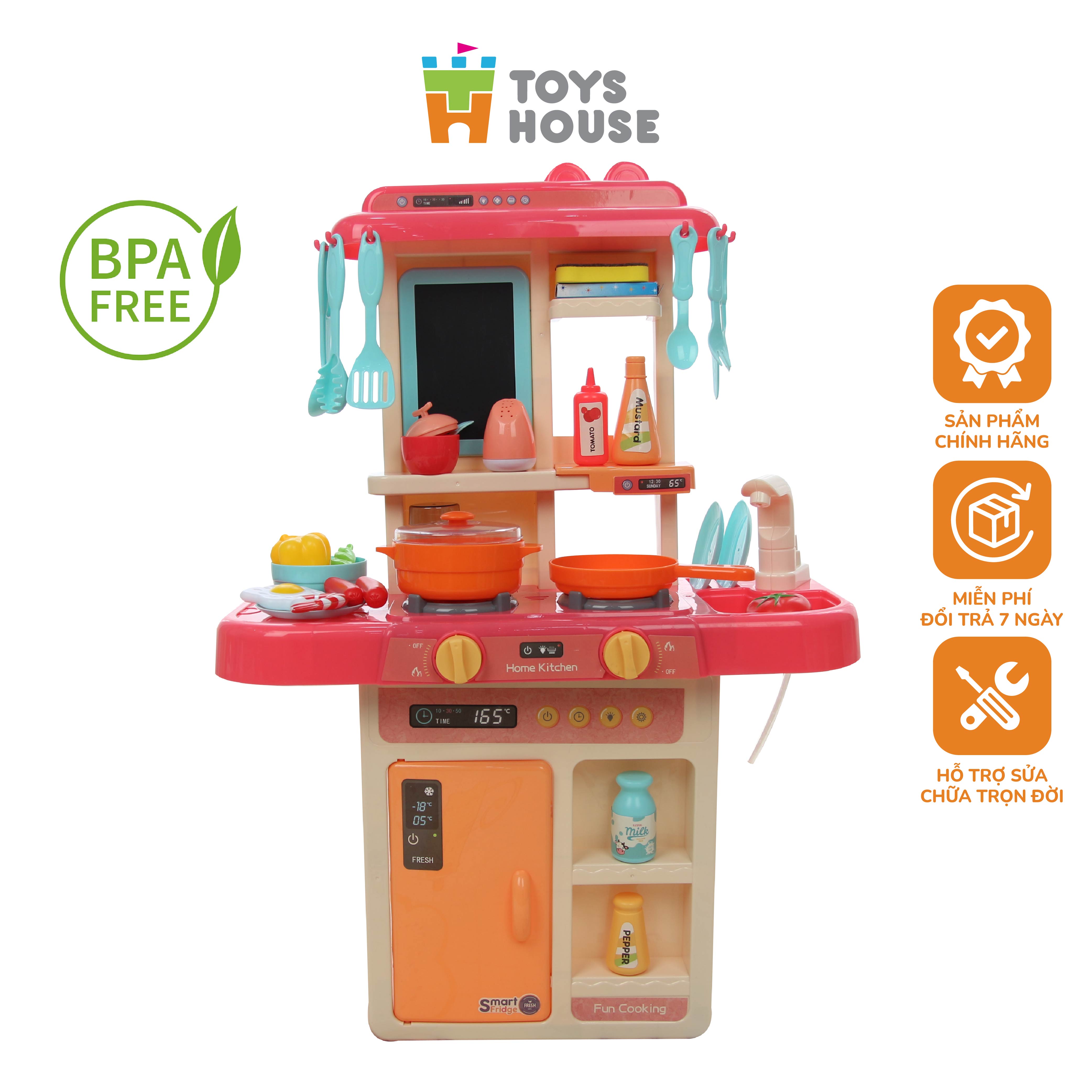 Bộ đồ chơi nhà bếp cho bé nấu nướng có vòi nước và bảng vẽ Toyshouse - đồ hướng nghiệp cho bé từ 3 tới 8 tuổi