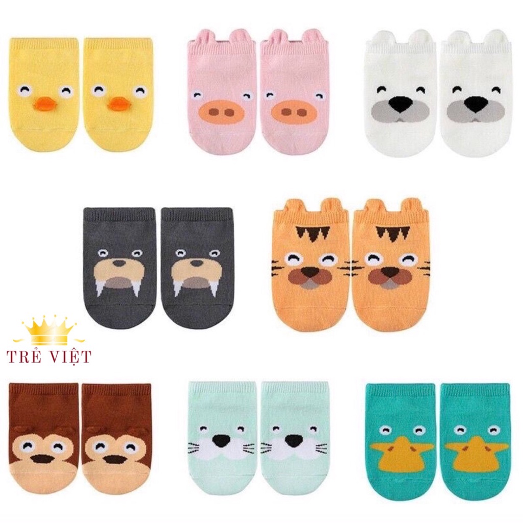 Tất len hình thú Kidsock ngộ nghĩnh, tất len chống trượt cho bé trai/gái size từ 1-3 tuổi, giữ ấm đôi chân của bé