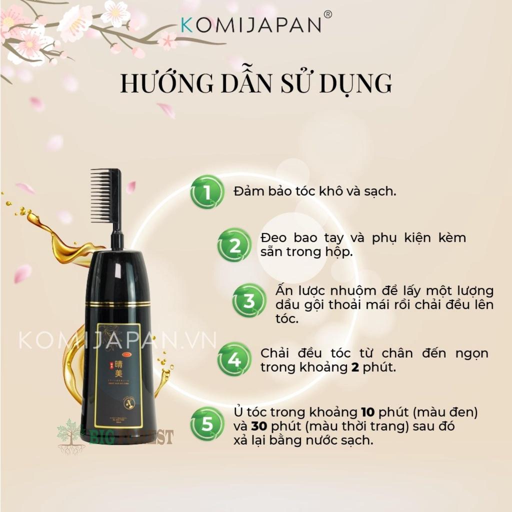 Lược nhuộm tóc, Dầu gội Phủ Bạc thảo dược, 350ml, Komi Nhật Bản