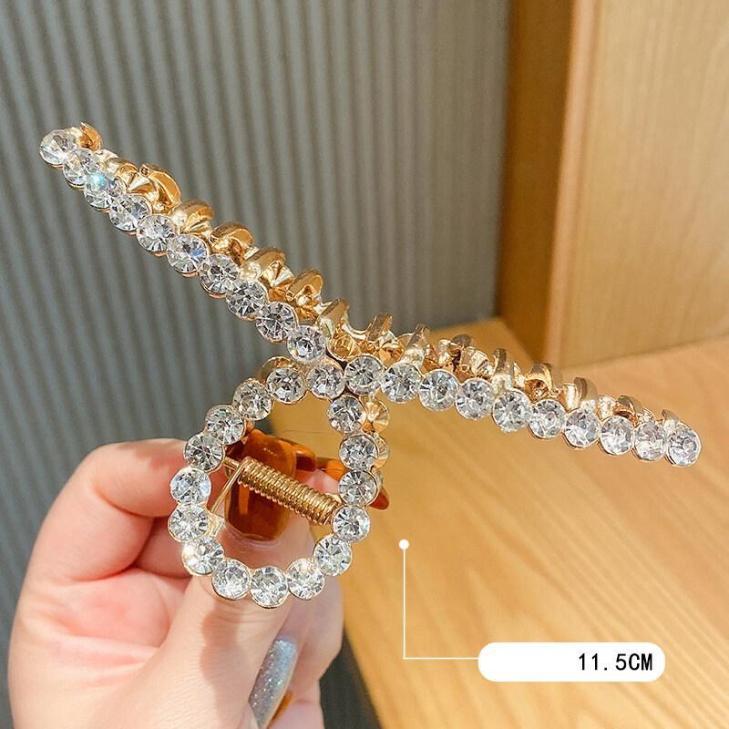 Kẹp Tóc Hợp Kim Size Lớn Đính Đá Nhân Tạo Sang Trọng Phụ Kiện Tóc Xu Hướng Thời Trang Hàn Quốc Hot