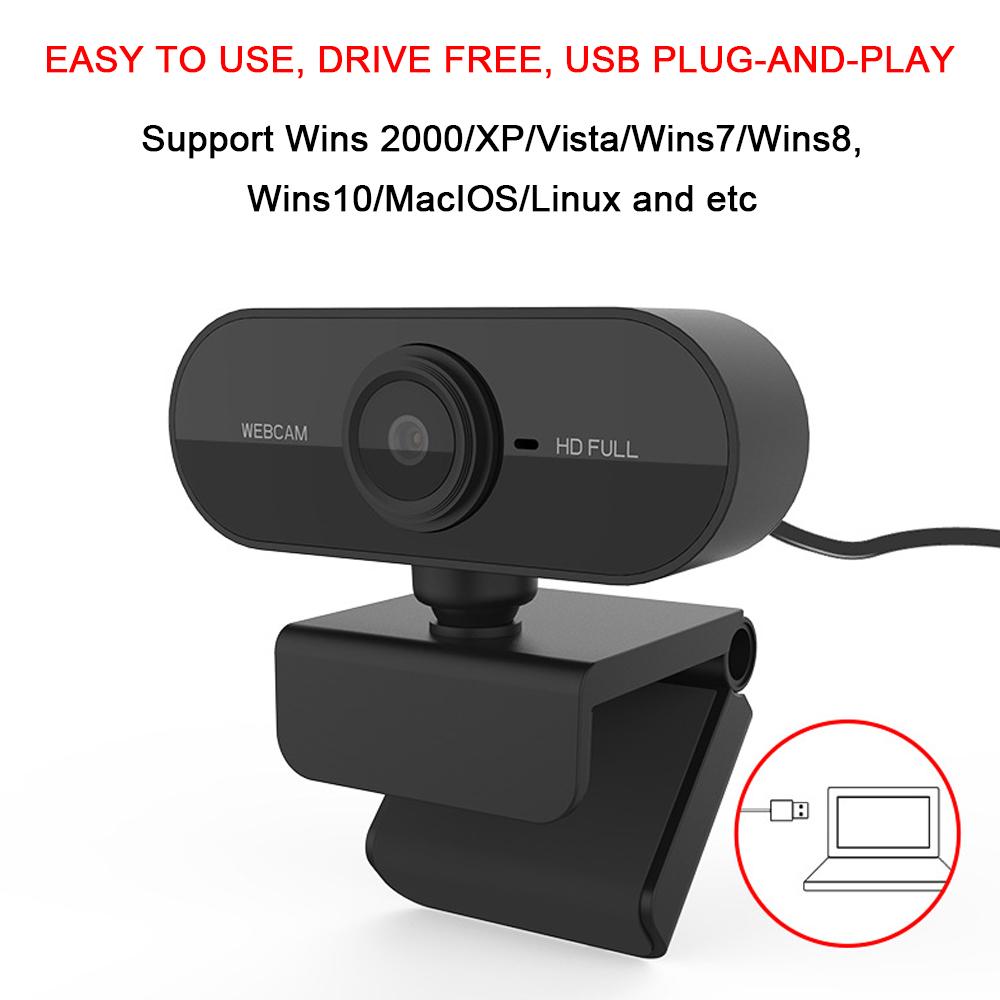 Camera web USB2.0 1080P FHD video độ phân giải cao Len hỗ trợ 360left ích hợp micro kỹ thuật số
