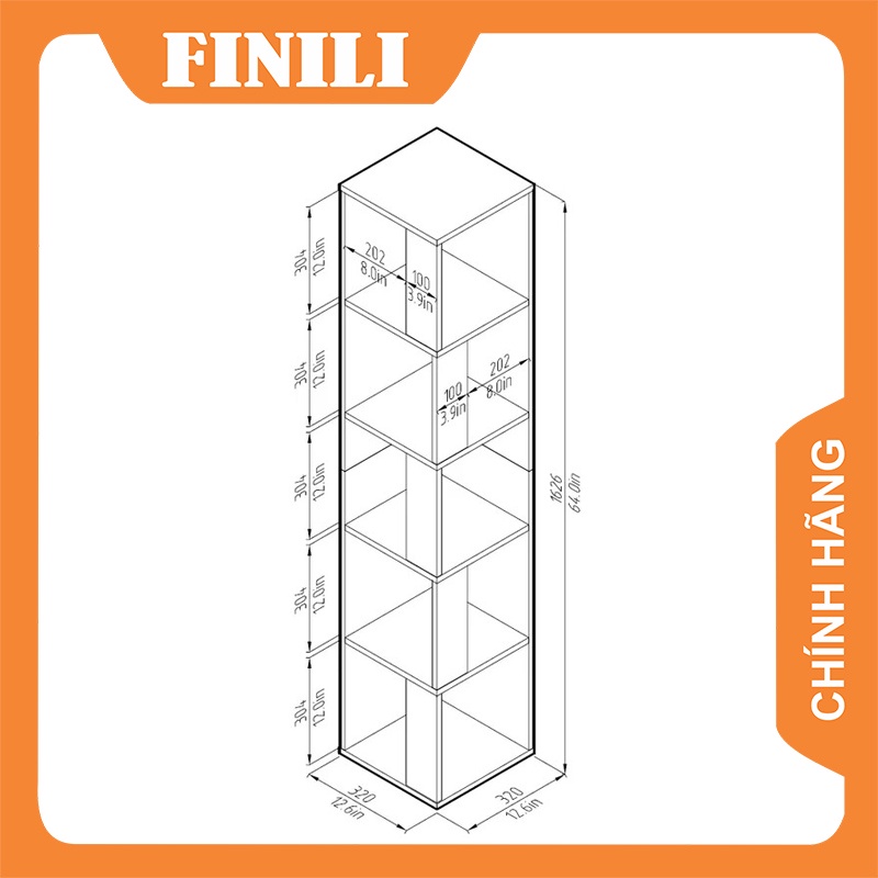 Kệ góc trang trí nhiều tầng, kệ trang trí 7 tầng phòng khách hiện đại TFH50