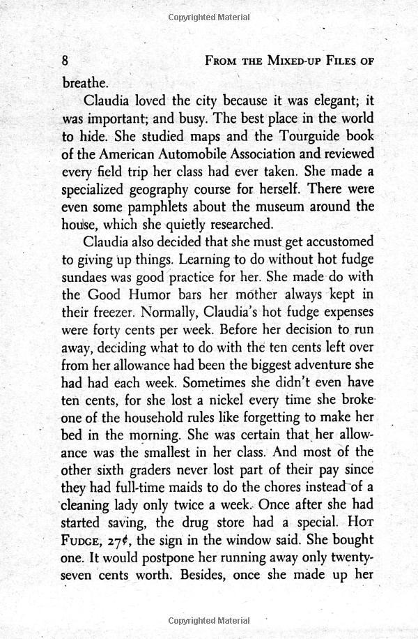 From the Mixed-Up Files of Mrs. Basil E. Frankwieler – E.L. Konigsburg