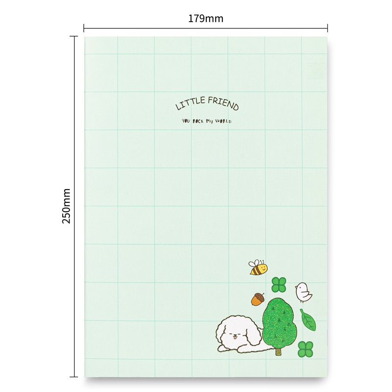 Sổ tay ghi chép cute khâu gáy B5 kẻ ngang hình cún dễ thương 60 trang 70gsm Deli - Phù hợp làm sổ kế hoach planner, viết nhật kí, sử dụng như tập vở học sinh - 1 quyển - Nhiều màu sắc - FB560-N06