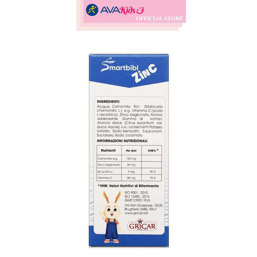 Siro Smartbibi ZinC bổ sung kẽm, vitamin C giúp tăng sức đề kháng 30 ml (từ 0 tháng)