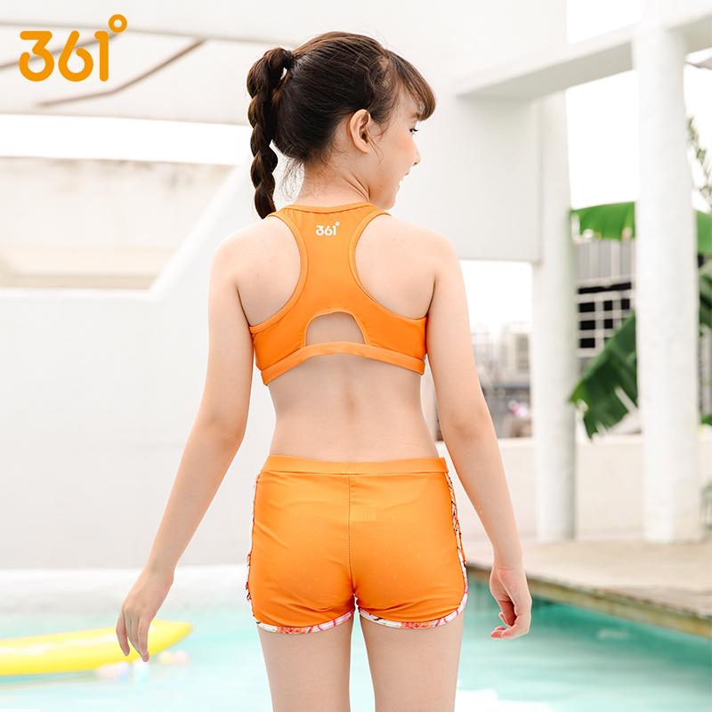 361 Đồ Bơi Teen Nữ Bộ 3 Trẻ Em Hoa 3 Động Bơi Trẻ Em Gái Trẻ Em Đi Biển Chống Nắng Đồ Bơi