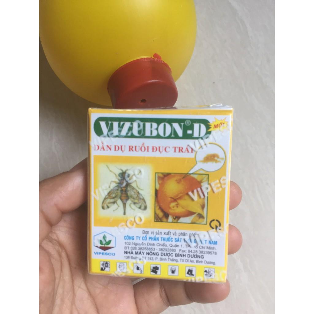 Set 2 chiếc lồng bẫy ruồi vàng kèm thuốc bẫy ruồi vizubon cho mùa bội thu