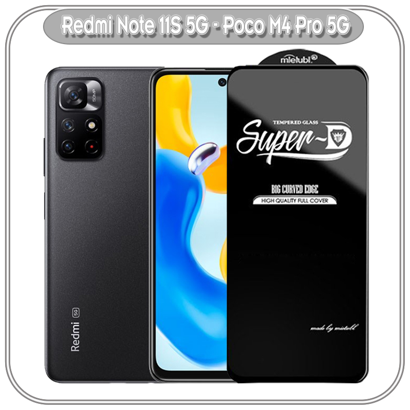 Kính cường lực Super D cho Xiaomi Redmi Note 11S 5G-Poco M4 Pro 5G Full viền Đen