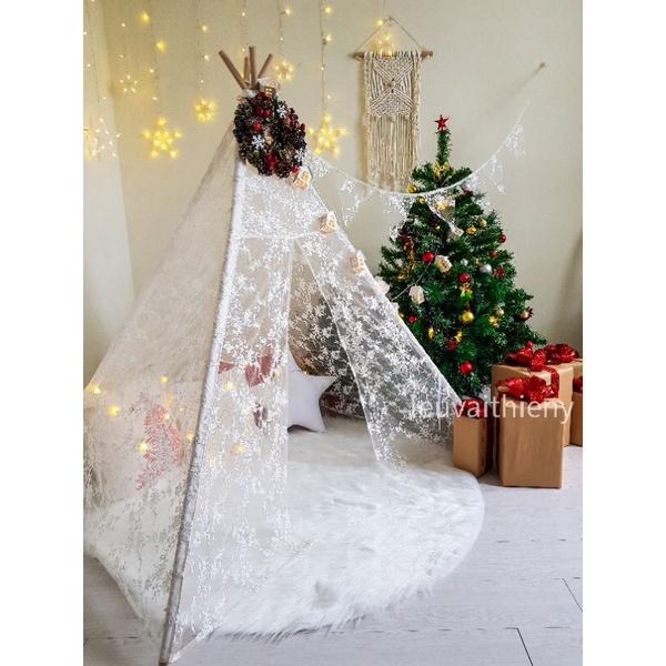 Lều ren trắng cao cấp Lều chụp ảnh trong nhà ngoài trời Chụp ảnh Giáng sinh Lều người lớn trẻ con