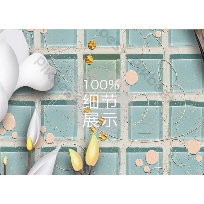 Tranh dán tường Hoa ngọc lan phong cách Châu Âu, tranh dán tường 3d hiện đại MS907174