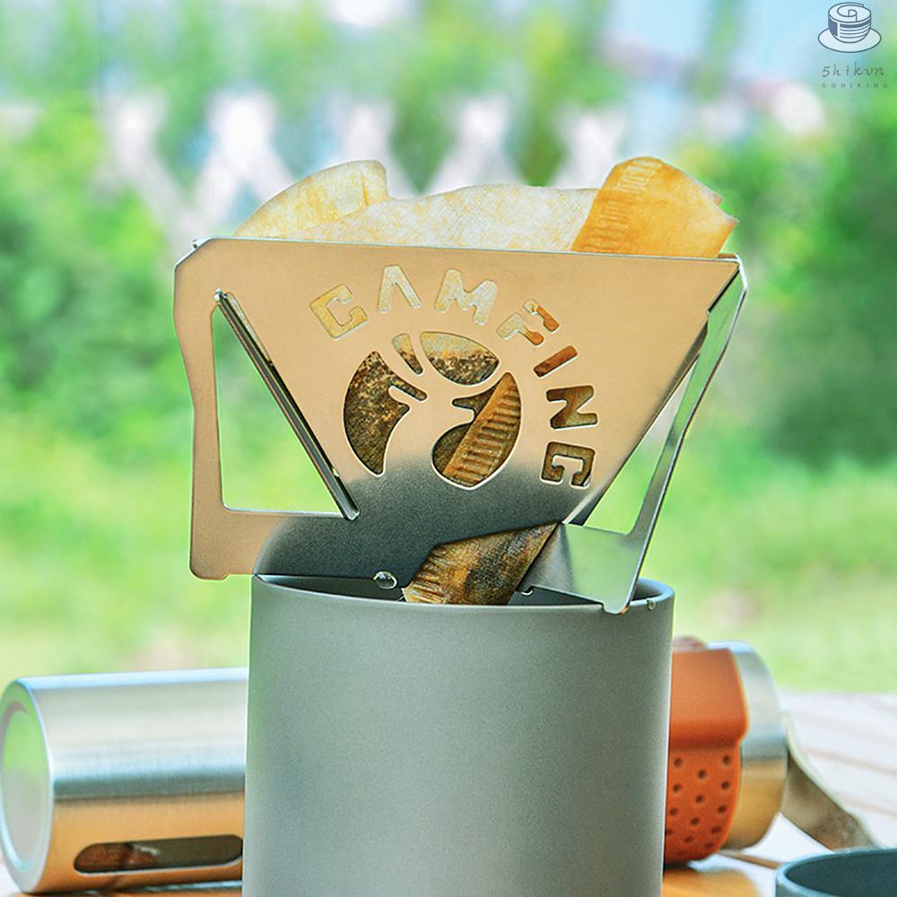 2 PCS Collapsible Coffee Dripper Portable Stainless Steel Travel Coffee Drip Holder Foldable Coffee Filter Rack with Storage Bag