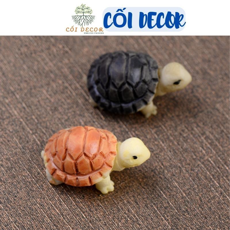 Mô hình rùa con trang trí tiểu cảnh, sân vườn, sen đá, terrarium