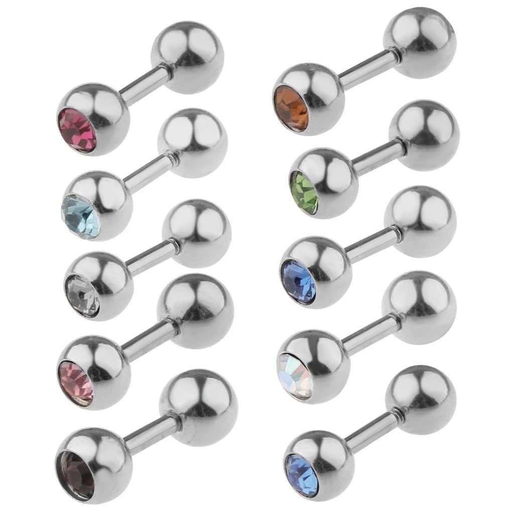 10 Pieces Stainless Steel Ear   Lip  Bar Piercings Jewelry