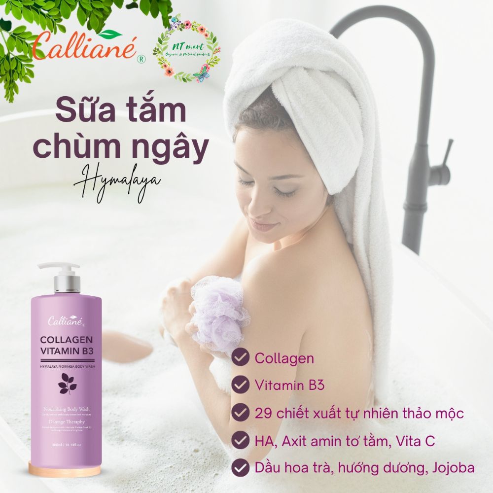 Sữa Tắm Trắng Da, Tẩy Da Chết Calliané Himalaya Moringa