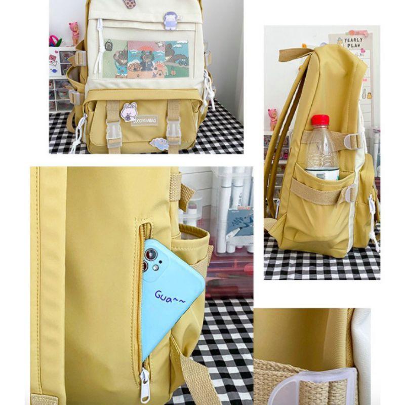 Balo ULZZANG, balo thời trang- BL213, nhiều ngăn, vải chống thấm nước,