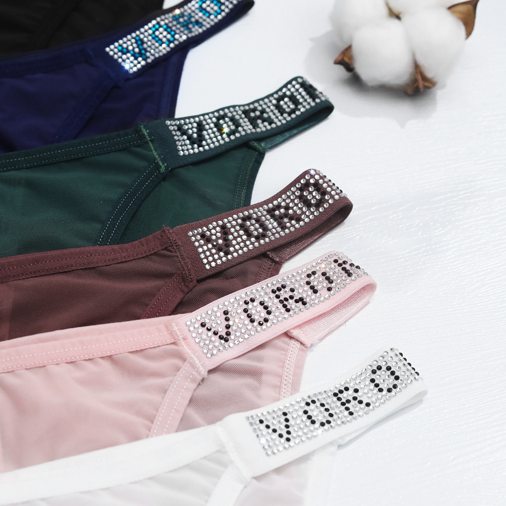 Combo 5 Quần Lót Nữ Lưới Tàng Hình Dây Đính Đá Voronin Q8152 – Thoáng Mát, Sexy, Sang Trọng