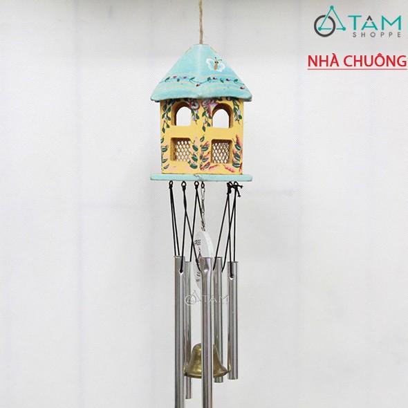 Chuông gió nhà gỗ lục giác handmade CHGIO-01