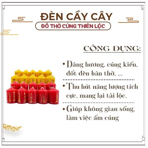 Đèn Cầy Trụ Tròn Loại Nhỏ Cháy Lâu Trụ Tròn 8x19x6 cm Đồ Thờ Cúng Thiên Lộc - Hộp 5 Cặp